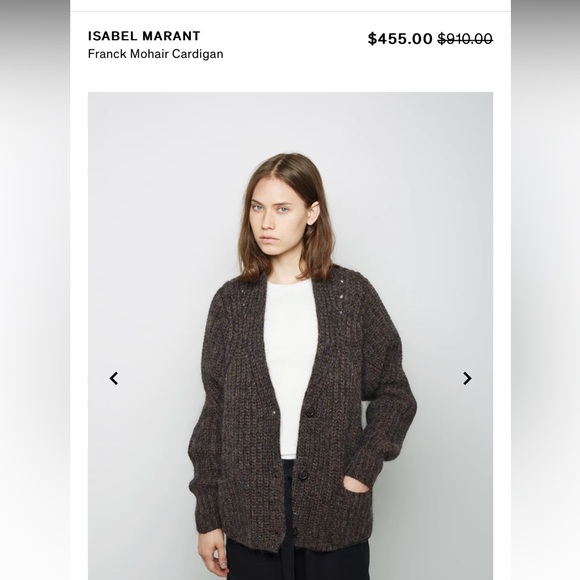 Isabel Marant brown chunky knit cardigan - mohair franck cardigan - Picture 4 of 6